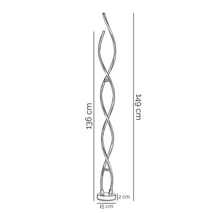 ONLI - Светодиодный торшер DNA LED/24W/230V 4000K серебристый