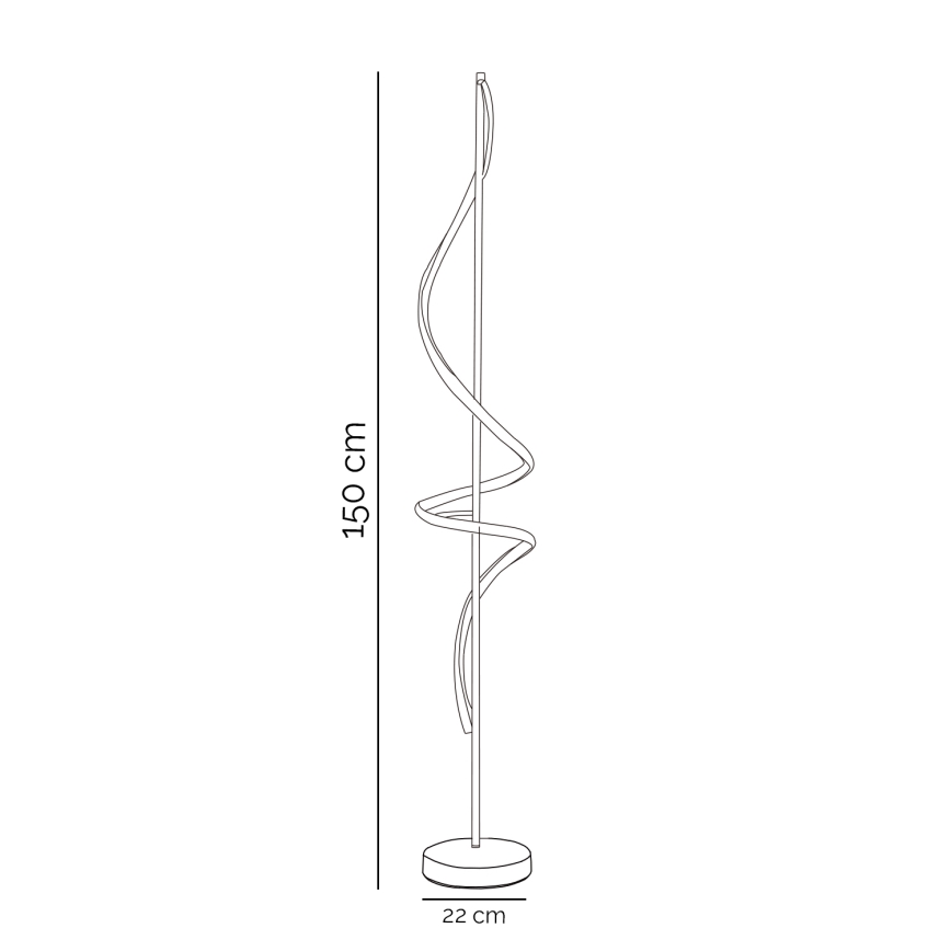 ONLI - Светодиодный торшер TWIST LED/24W/230V 4000K черный