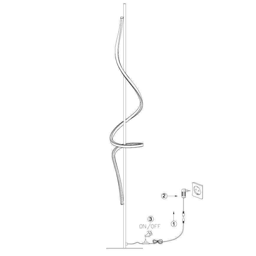 ONLI - Светодиодный торшер TWIST LED/24W/230V 4000K черный