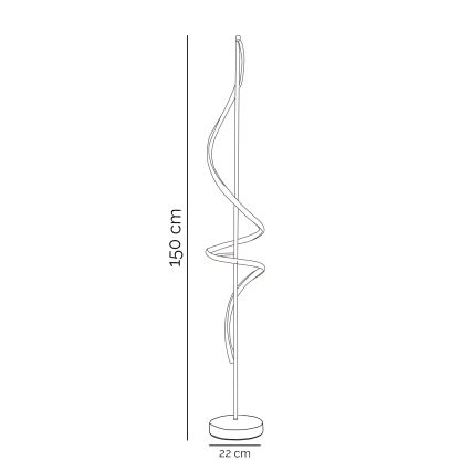 ONLI - Светодиодный торшер TWIST LED/24W/230V 4000K черный
