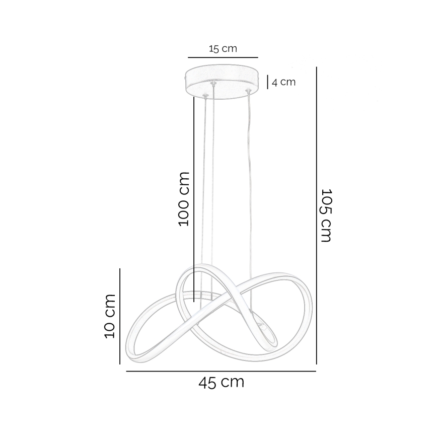 ONLI - Світлодіодна підвісна люстра DAFNE LED/30W/230W 4000K чорний