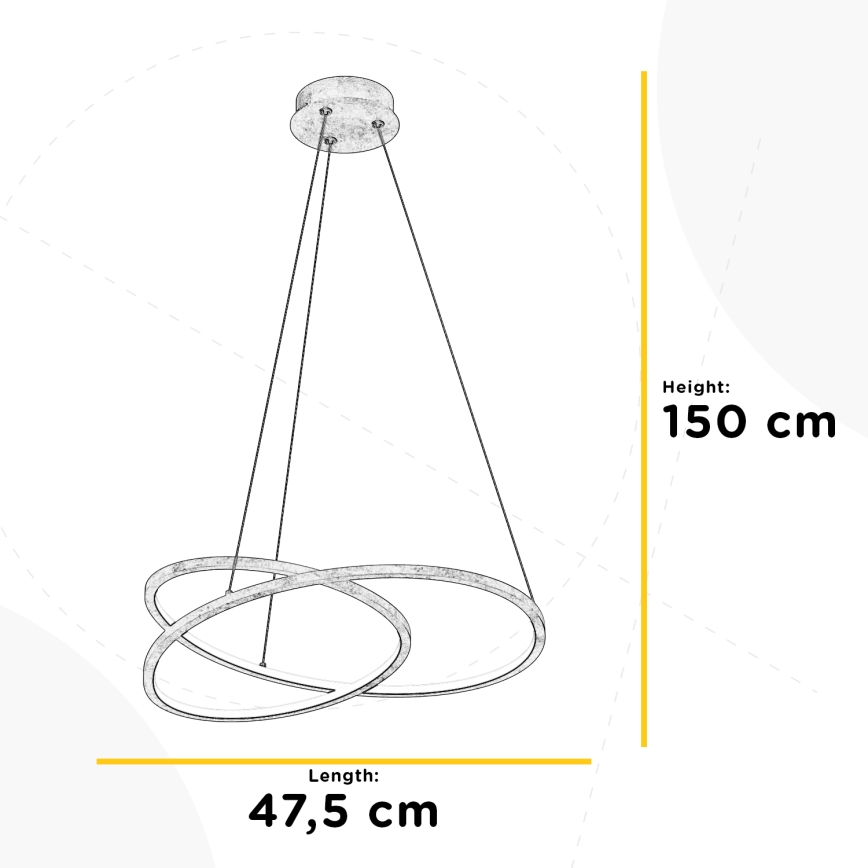 ONLI - Світлодіодна підвісна люстра LIBERTY LED/30W/230V 4000K золотий
