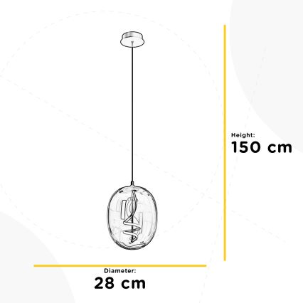 ONLI - Світлодіодна підвісна люстра LILLY LED/12W/230V 4000K чорний