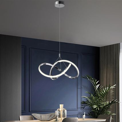 ONLI - Світлодіодна підвісна люстра LOOP LED/40W/230V 4000K глянцевий хром