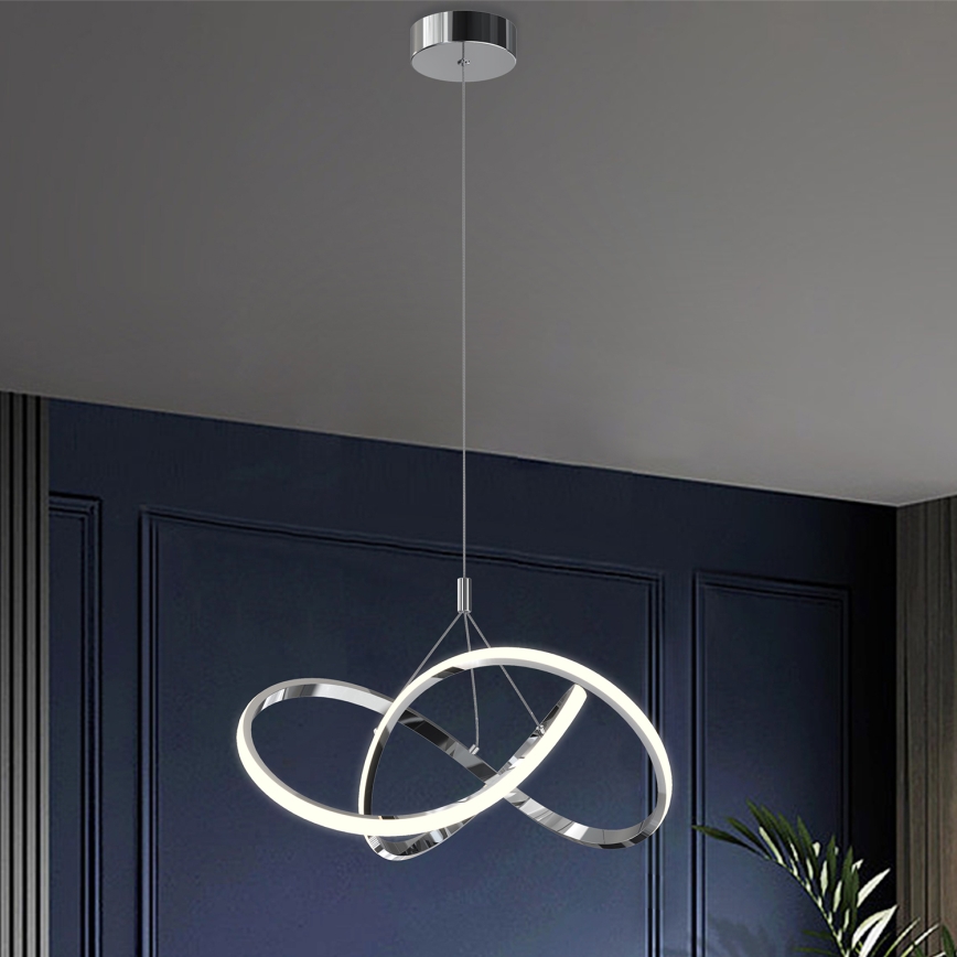 ONLI - Світлодіодна підвісна люстра LOOP LED/40W/230V 4000K глянцевий хром