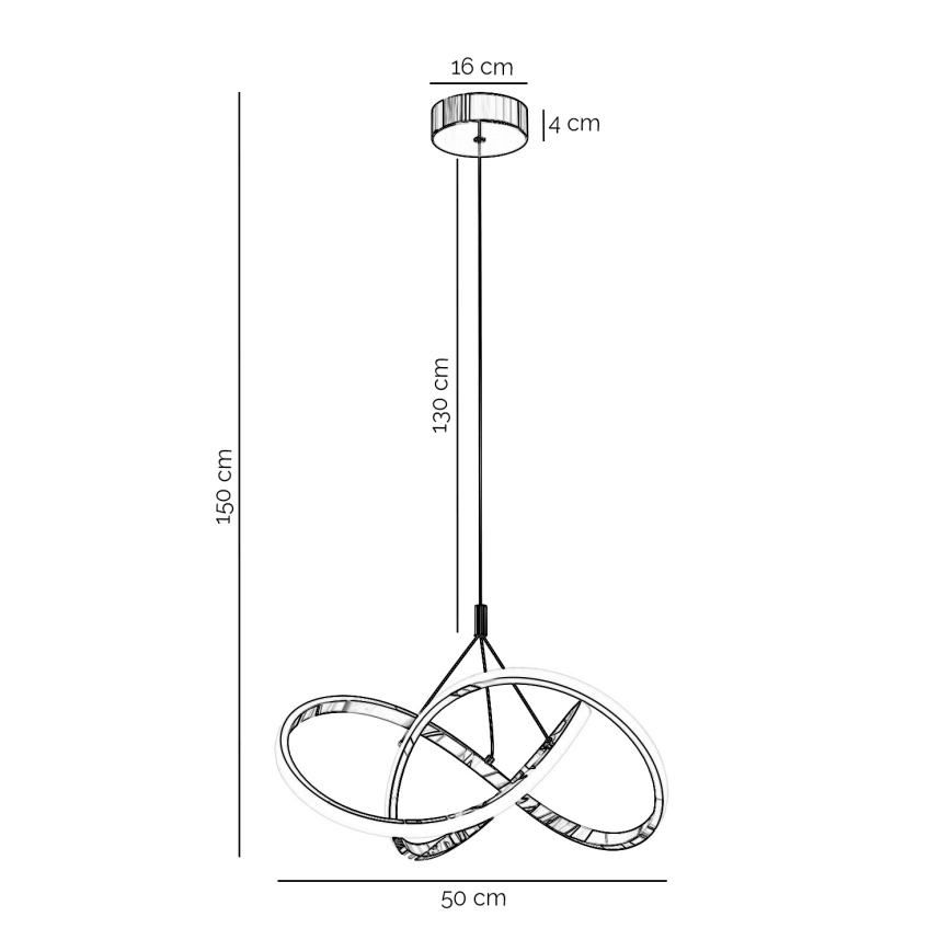 ONLI - Світлодіодна підвісна люстра LOOP LED/40W/230V 4000K глянцевий хром