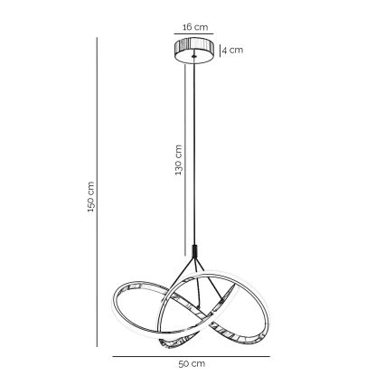 ONLI - Світлодіодна підвісна люстра LOOP LED/40W/230V 4000K глянцевий хром