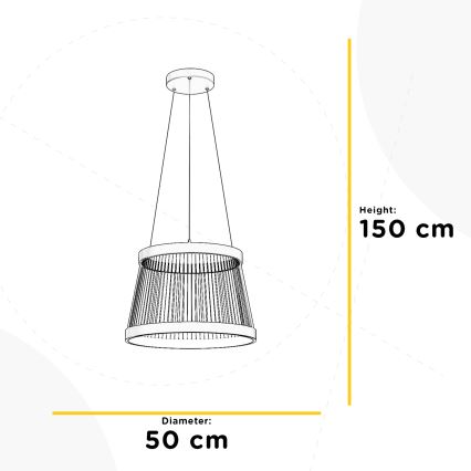 ONLI - Світлодіодна підвісна люстра MATE LED/40W/230V 4000K чорний