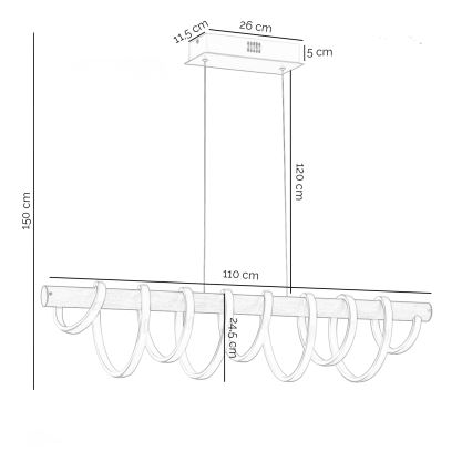 ONLI - Світлодіодна підвісна люстра NILO LED/70W/230V 4000K коричневий/білий
