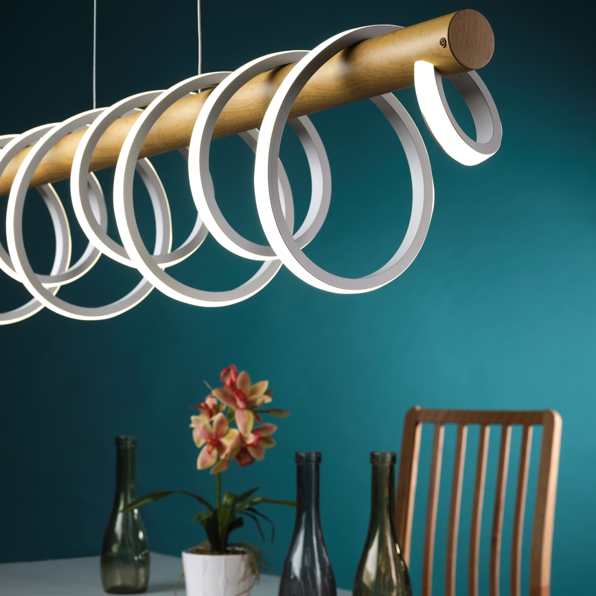 ONLI - Світлодіодна підвісна люстра NILO LED/70W/230V 4000K коричневий/білий