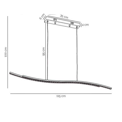 ONLI - Світлодіодна підвісна люстра ONDA LED/30W/230V 4000K чорний