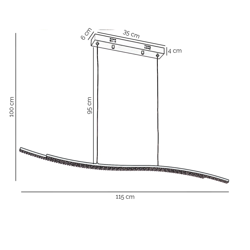 ONLI - Світлодіодна підвісна люстра ONDA LED/30W/230V 4000K чорний