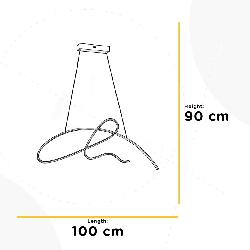 ONLI - Світлодіодна підвісна люстра SIGN LED/42W/230V 4000K золотий
