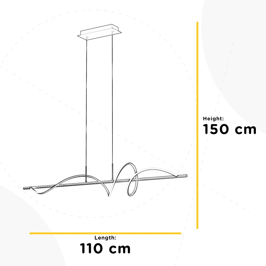 ONLI - Світлодіодна підвісна люстра TWIST LED/30W/230V 4000K чорний