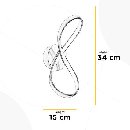 ONLI - Світлодіодний настінний світильник INFINITY LED/15W/230V 4500K матовий хром