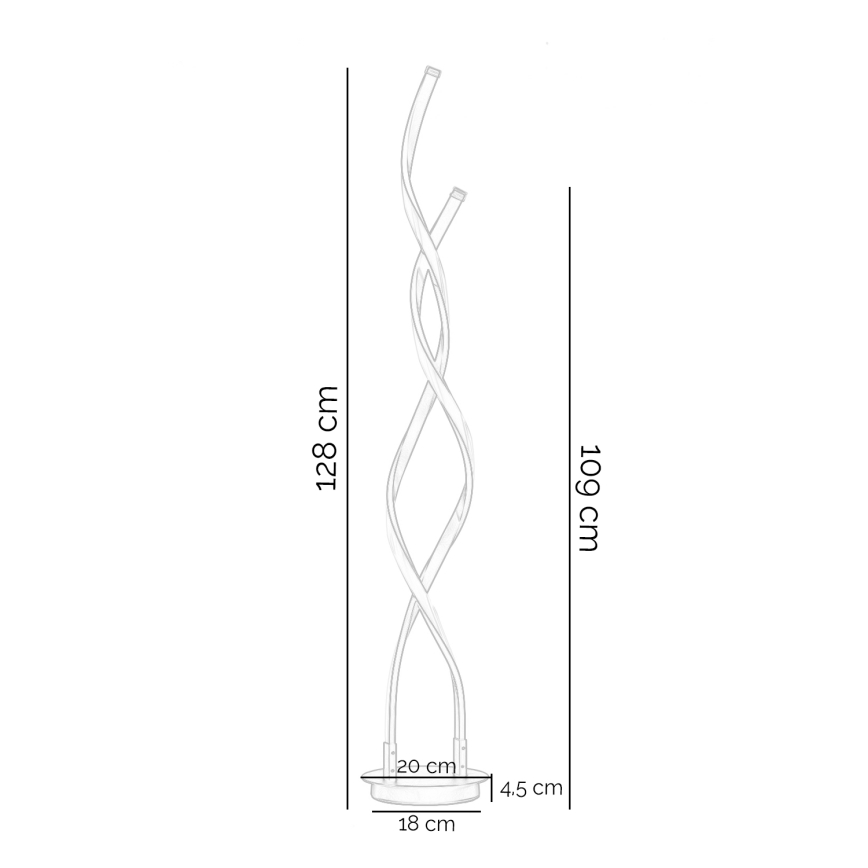 ONLI - Світлодіодний торшер DAFNE LED/38W/230V 4000K чорний