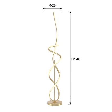ONLI - Світлодіодний торшер KIRA LED/31W/230V 4000K золотий