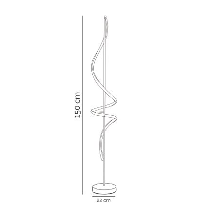 ONLI - Світлодіодний торшер TWIST LED/24W/230V 4000K чорний