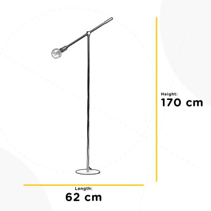 ONLI - Торшер ASTE 1xE27/15W/230V черный/золотистый