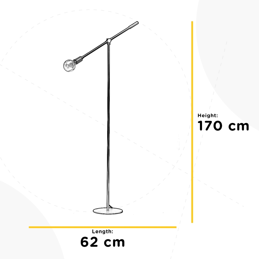 ONLI - Торшер ASTE 1xE27/15W/230V черный/золотистый