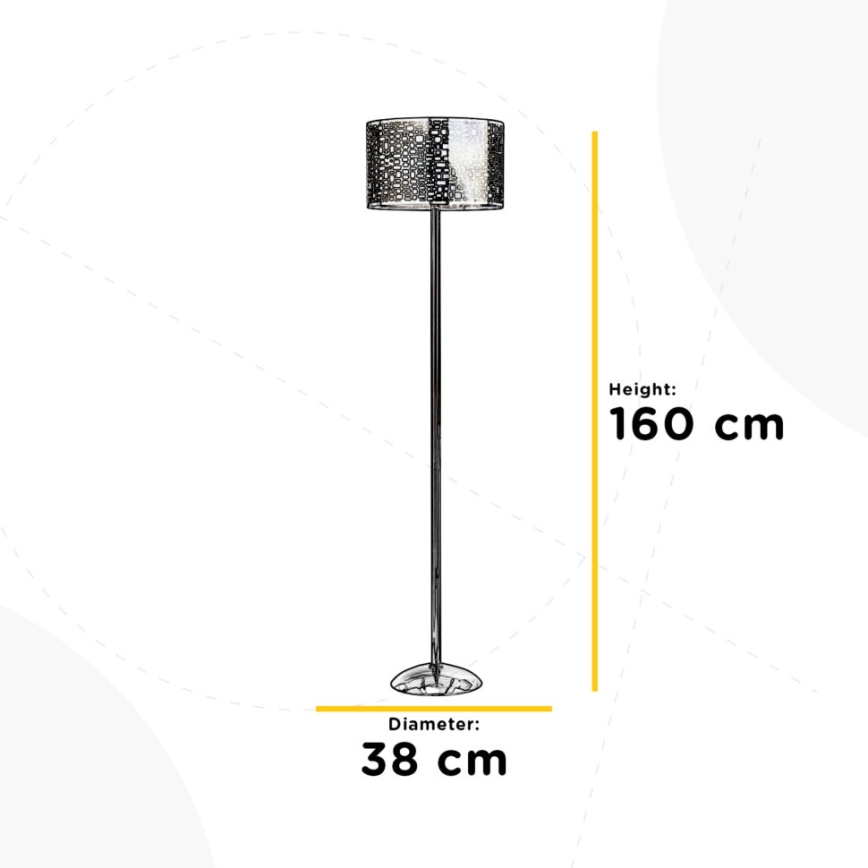 ONLI - Торшер BRUCE 1xE27/15W/230V матовый хром