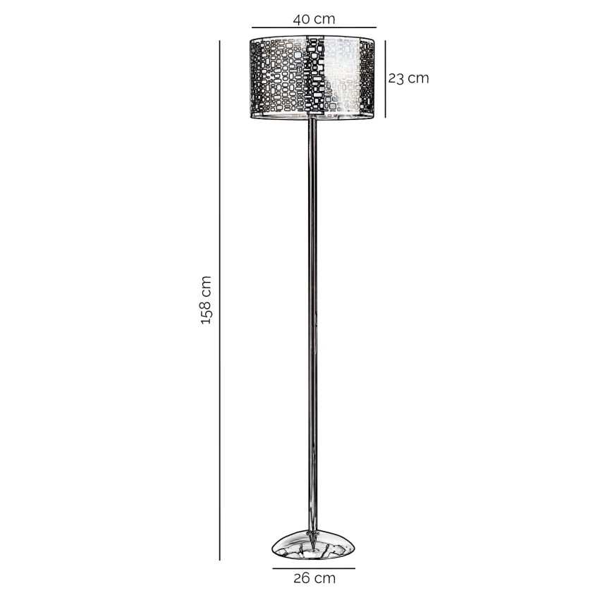 ONLI - Торшер BRUCE 1xE27/15W/230V матовый хром