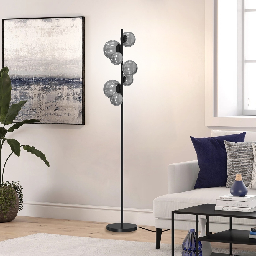 ONLI - Торшер PALOMA 7xG9/10W/230V чорний/димчастий