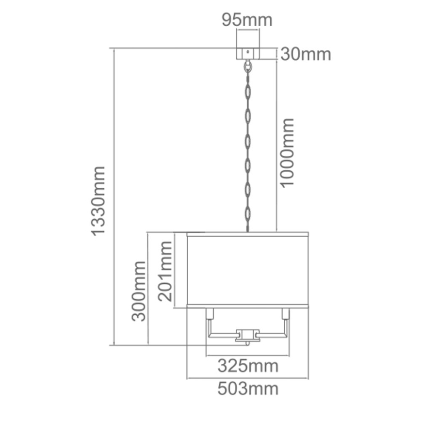 Open Design OR80216 - Люстра на ланцюгу CASA 6xE14/15W/230V кремова/блискучий хром