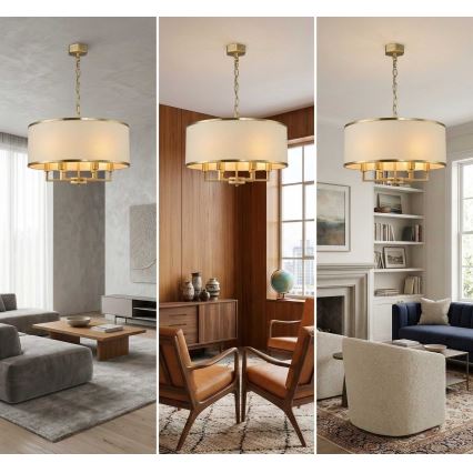 Open Design OR80230 - люстра на цепи CASA 6xE14/15W/230V кремовый/латунный