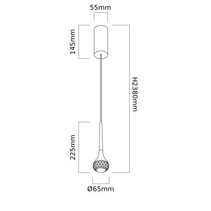 Open Design OR80322 - LED-люстра на тросі CRIMA LED/7W/230V глянцевий хром
