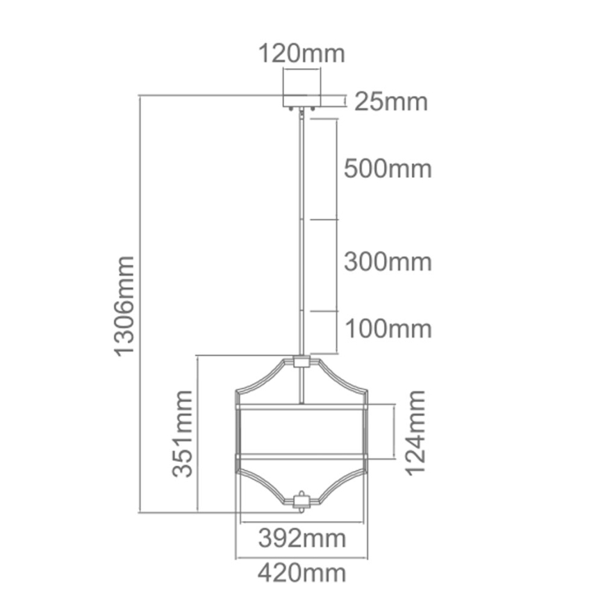 Open Design OR80926 - Люстра на штанге STESSO 4×E27, 15 Вт, 230 В, диаметр 42 см, латунь/белый
