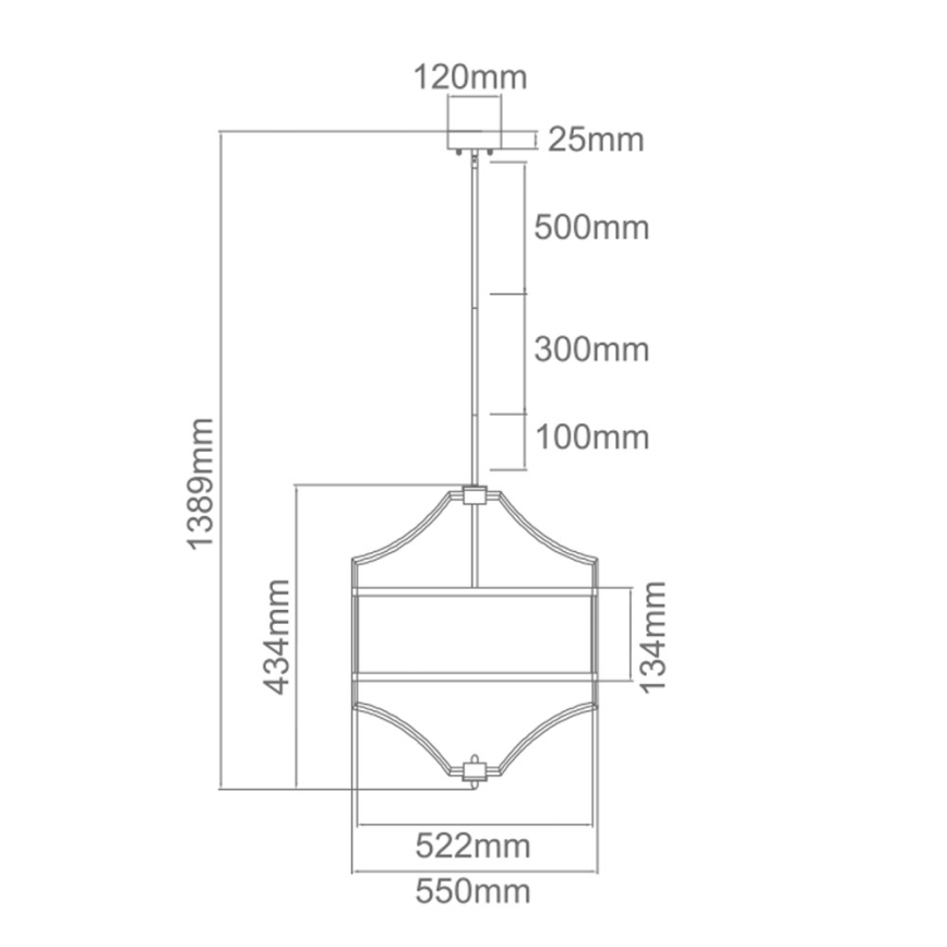 Open Design OR80933 - Люстра на штанзі STESSO 4xE27/15W/230V діам. 55 см латунь/білий
