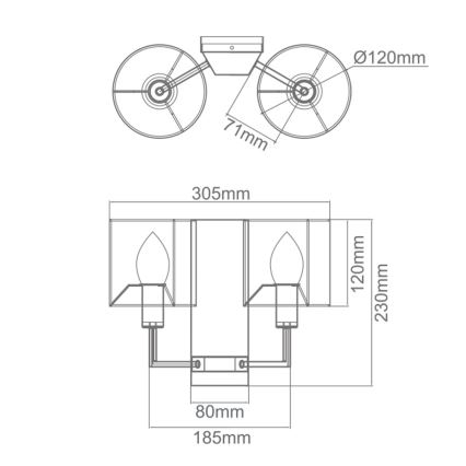 Open Design OR81497 - Настенный светильник CASA 2xE14/12W/230V полированный хром/кремовый