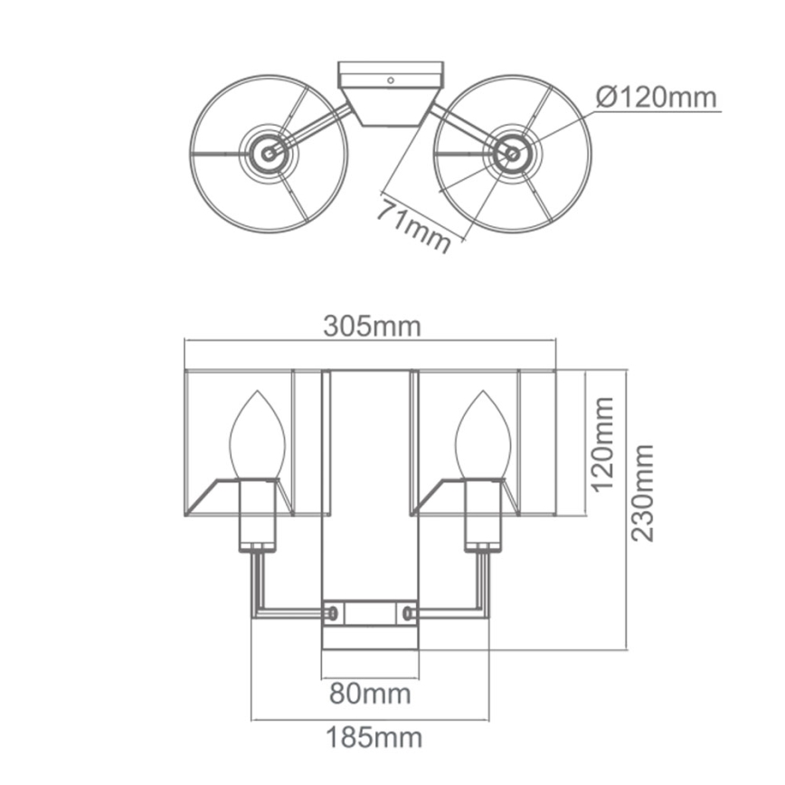 Open Design OR81497 - Настінний світильник CASA 2xE14/12W/230V блискучий хром/кремовий