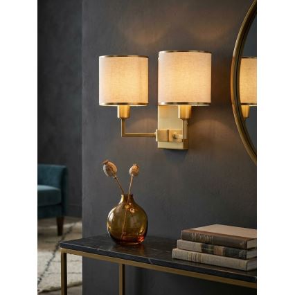 Open Design OR81503 - Настінний світильник CASA 2xE14/12W/230V латунний/кремовий