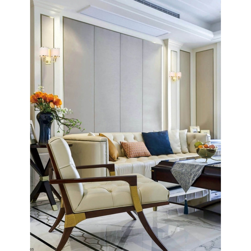 Open Design OR81503 - Настінний світильник CASA 2xE14/12W/230V латунний/кремовий