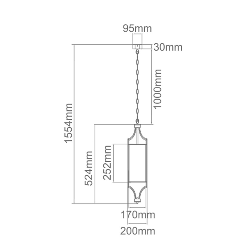Open Design OR84108 - Люстра на ланцюгу LUNGA 1xE27/15W/230V золота/чорна
