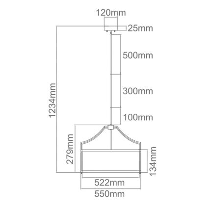 Open Design OR84146 - Люстра на штанзі STANZA 4xE27/15W/230V діаметр 55 см золота/чорна