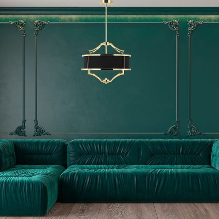 Open Design OR84160 - Люстра на штанзі STESSO 4xE27/15W/230V, діаметр 55 см, золота/чорна