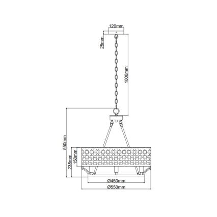 Open Design OR84382 - Люстра на цепи VERNO 6xE14/12W/230V Ø 55 см латунь