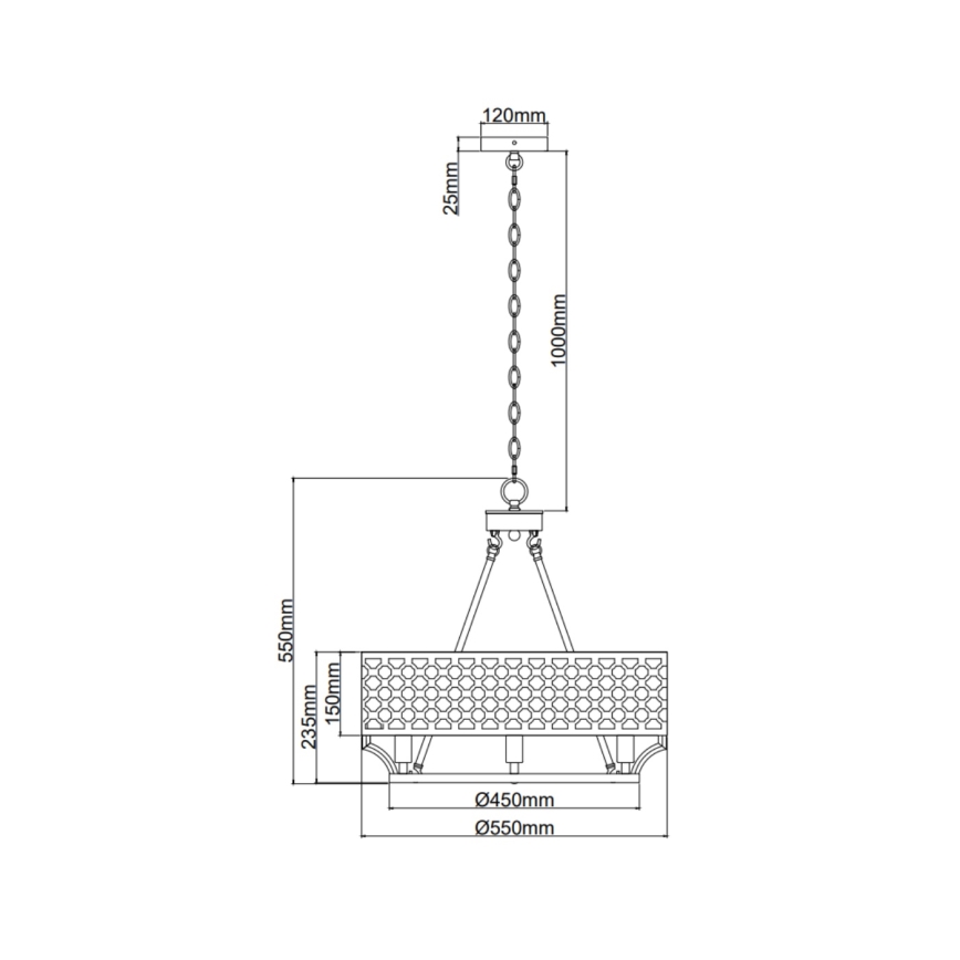Open Design OR84382 - Люстра на цепи VERNO 6xE14/12W/230V Ø 55 см латунь