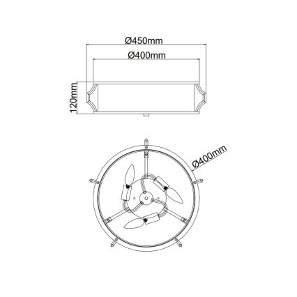 Open Design OR84399 - Потолочный светильник PIRELO 3xE14/12 Вт/230 В, диам. 45 см, глянцевый хром