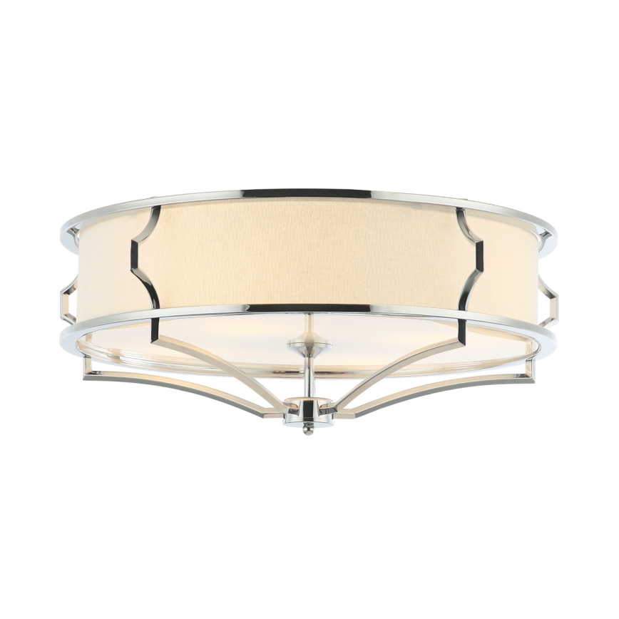 Open Design OR84412 - Потолочный светильник STESSO 4xE27/12W/230V, диаметр 65 см, глянцевый хром/белый