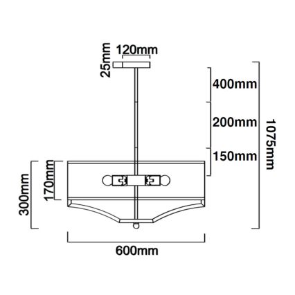 Open Design OR84801 - Люстра на штанге GERDO 4xE27/12W/230V глянцевый хром/белый