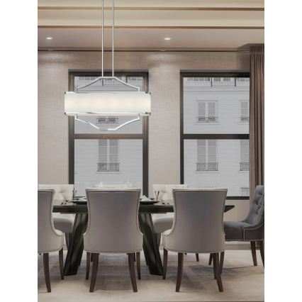 Open Design OR84849 - Люстра на штанге GERDO OVALE 6xE14/12W/230V глянцевый хром/белый