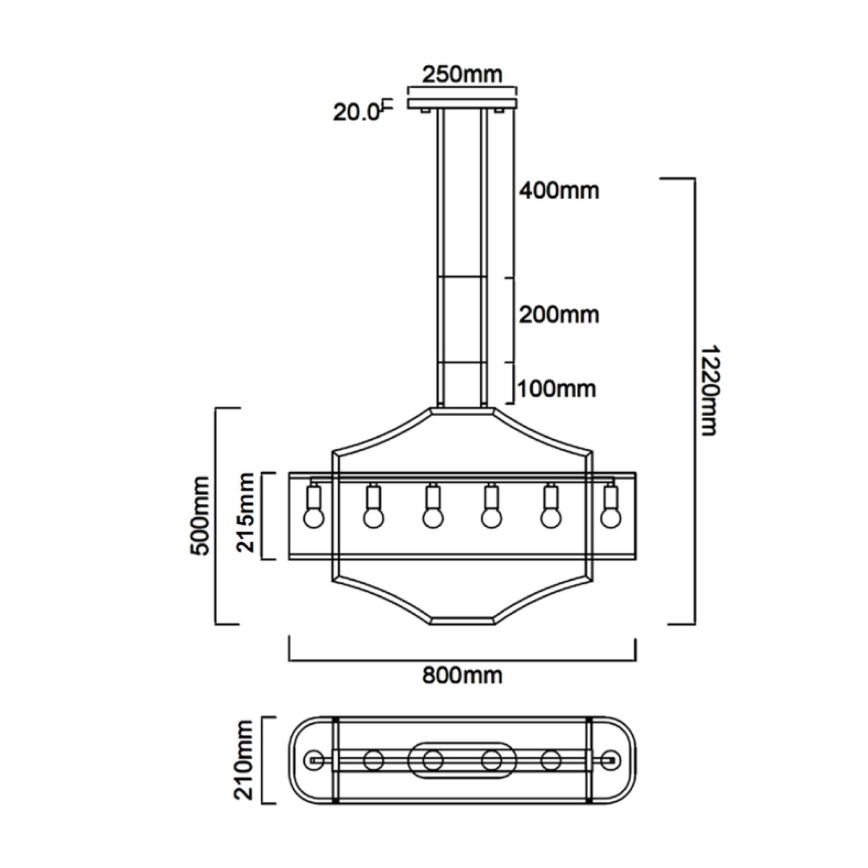 Open Design OR84856 - Люстра на штанге GERDO OVALE 6xE14/12W/230V латунь/белая