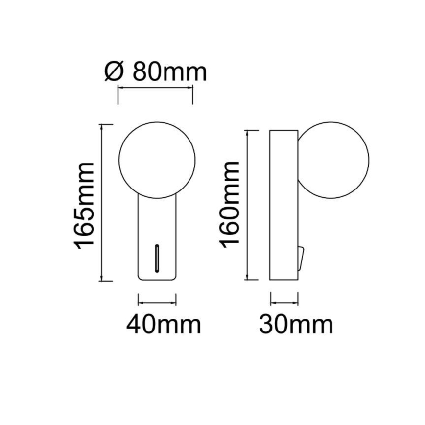 Open Design OR85570 - Настенный светильник BOLETTA 1xG9/8W/230V чёрный