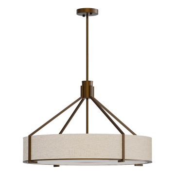 Open Design OR85679 - Люстра на штанге DORETTO 6xE27/15W/230V, диаметр 70 см, коричневая/бежевая