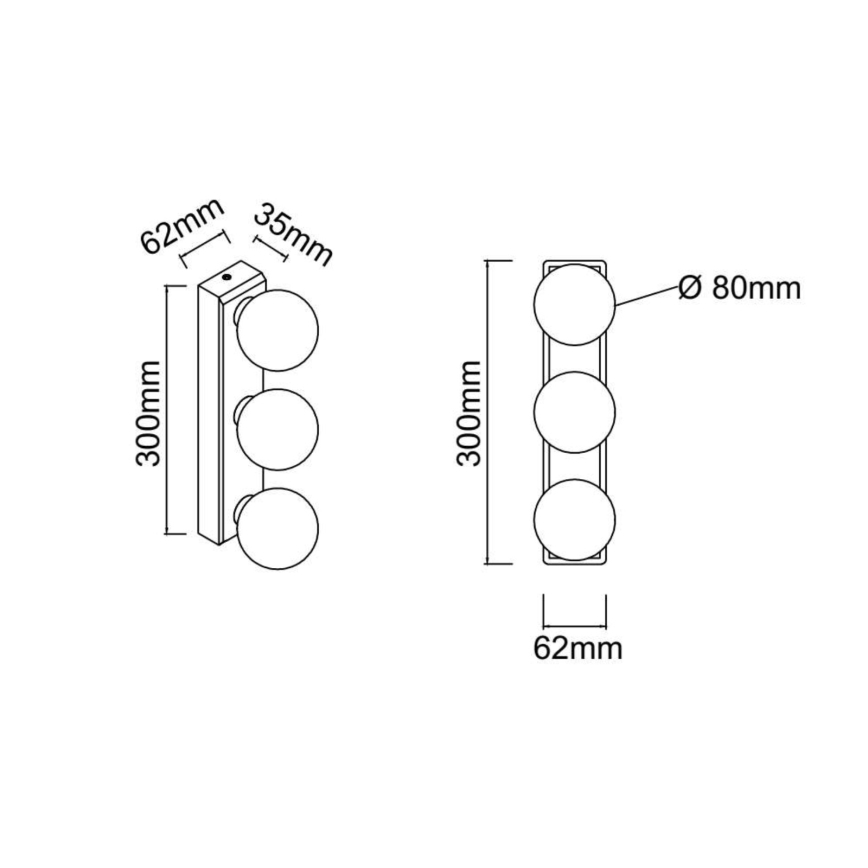 Open Design OR85716 - Настенный светильник для ванной MERINO 3xG9/8W/230V 30 cm IP44 латунь