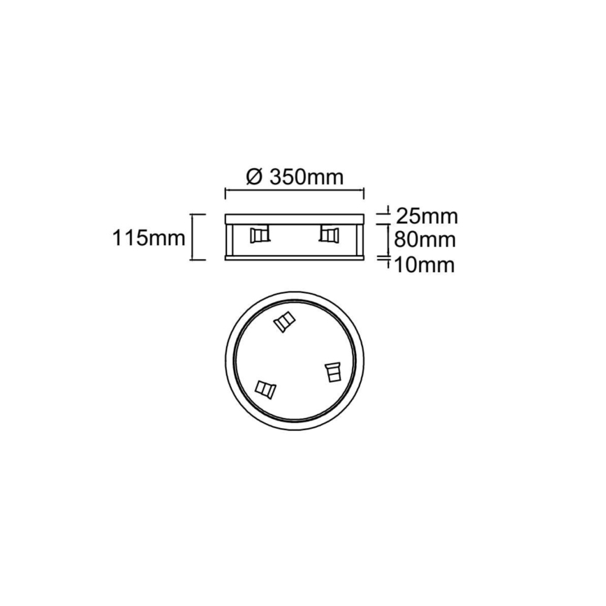 Open Design OR85792 - Потолочный светильник SANDRO 3xE14/12W/230V, диам. 35 см, матовый хром